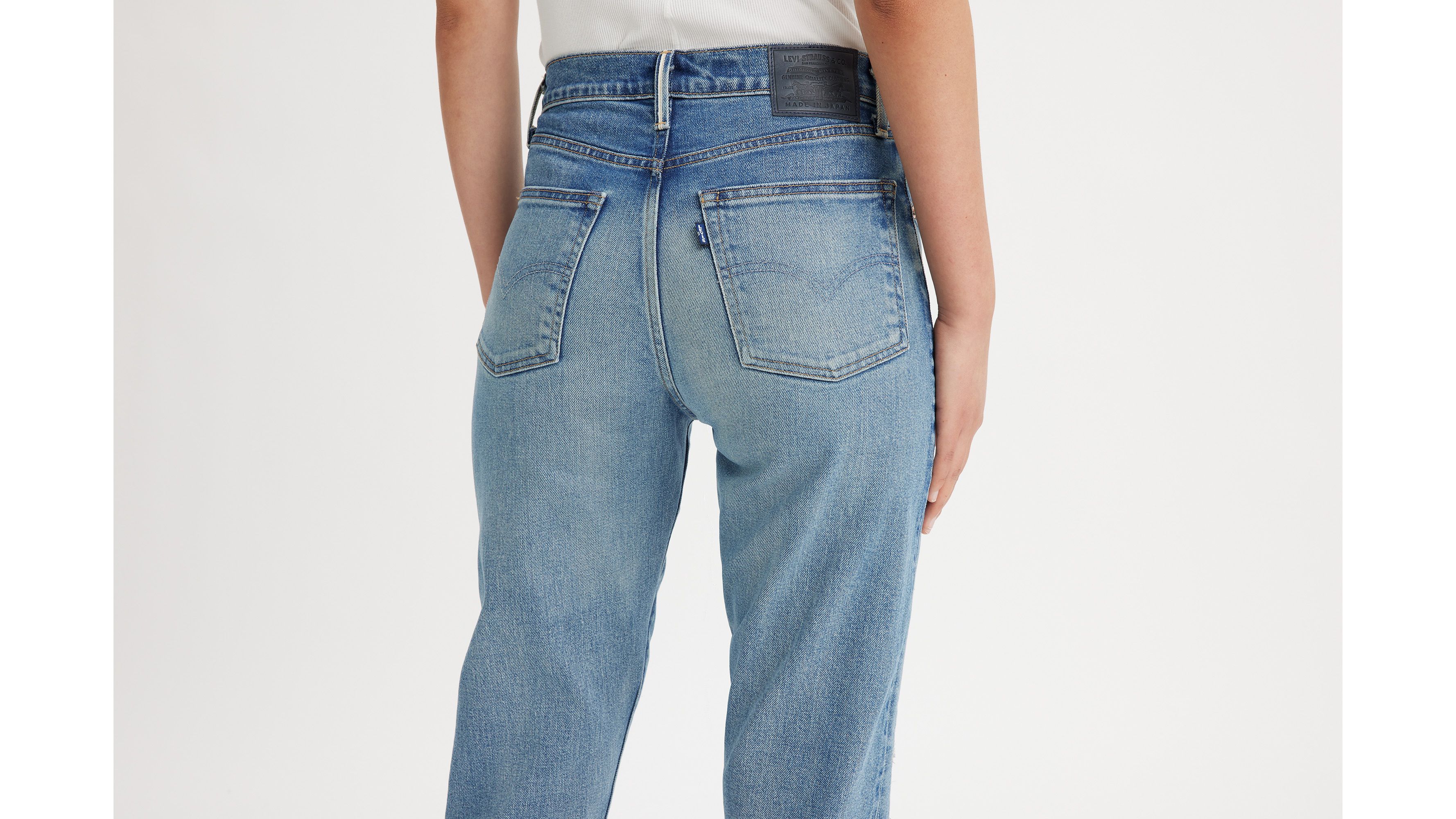 Jean Levi's® Boyfriend taille haute fabriqué au Japon - Mij Azura Medium Worn In - Bleu