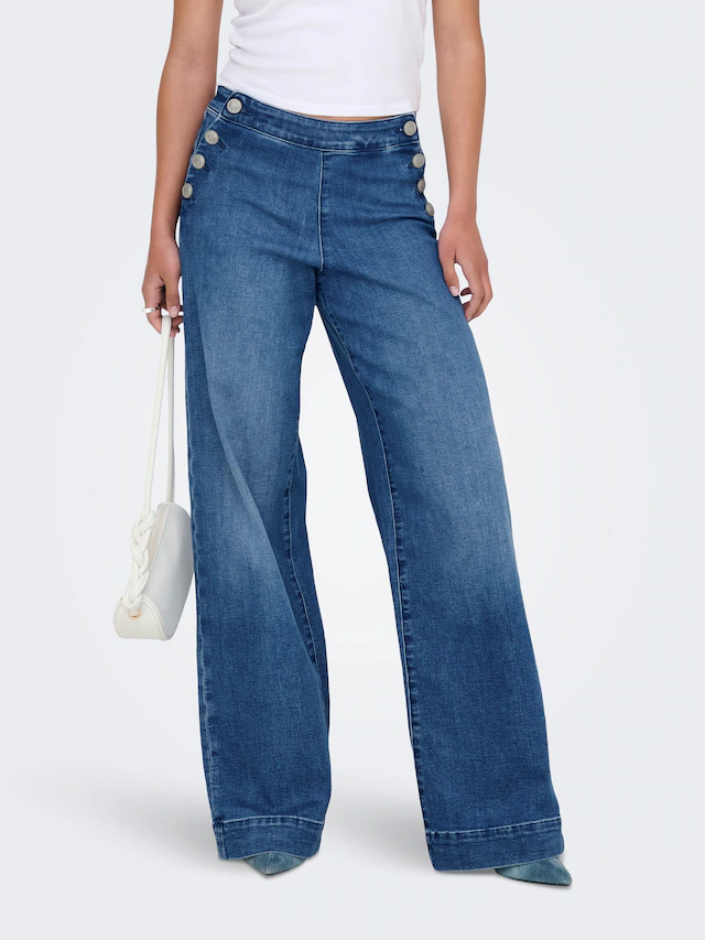 ONLY High-waist-Jeans »ONLMADISON HW BUTTON WIDE DNM GEN769NOOS«