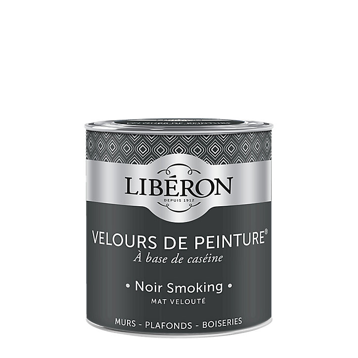 Peinture murs, plafonds et boiseries Velours de peinture noir smoking Libéron 0,5L