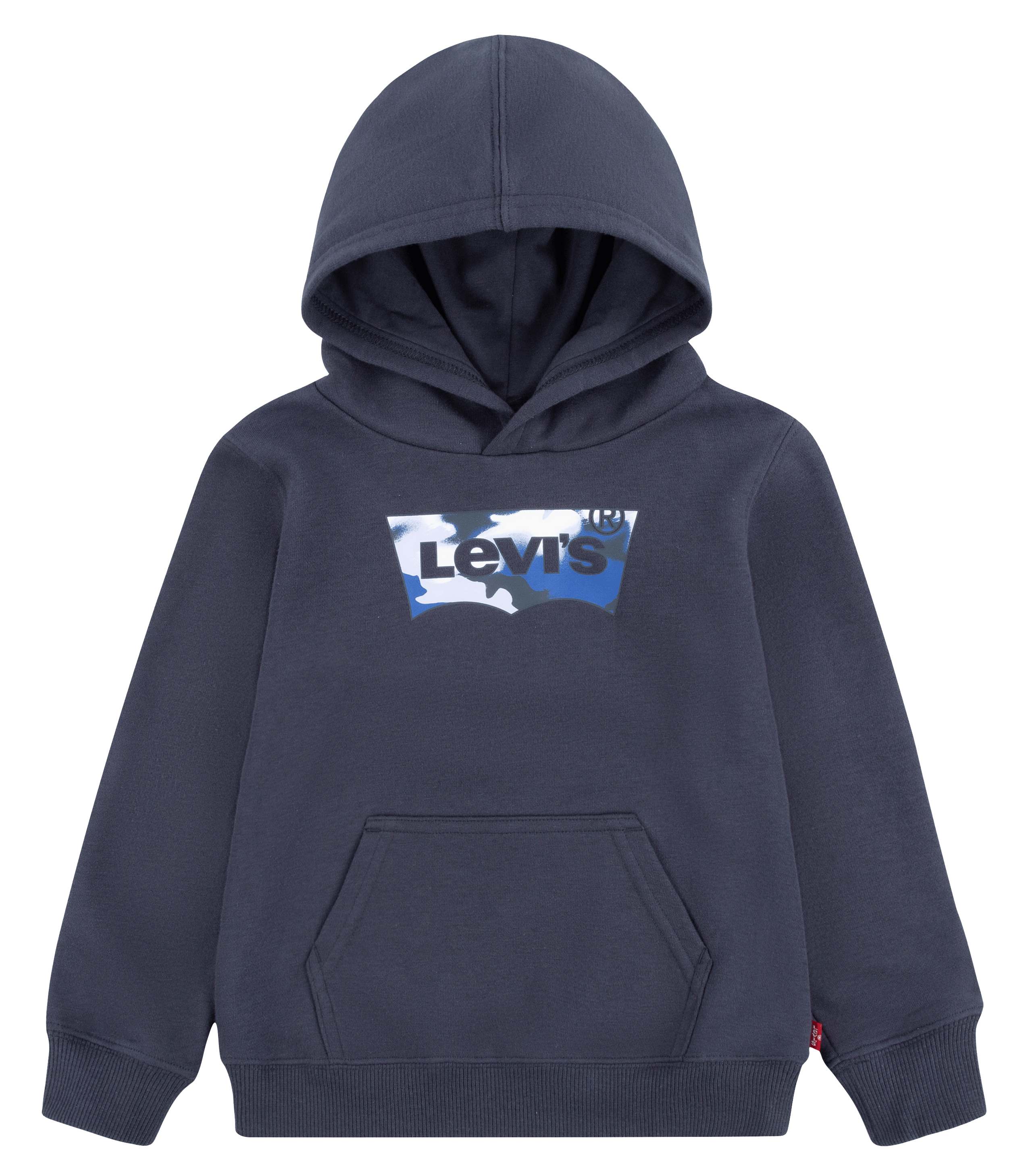 Sweat à capuche sérigraphiéen coton mélangé | Bleu