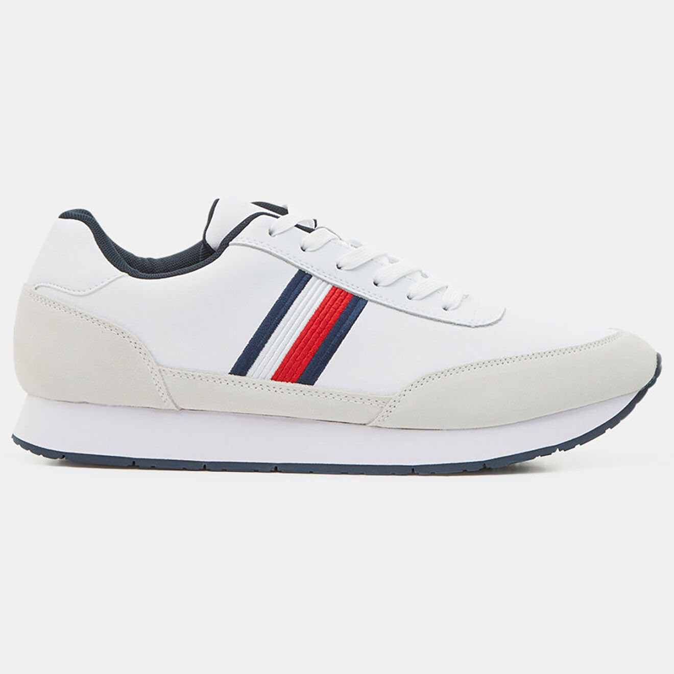 Tommy Hilfiger Baskets running en Cuir Corporate blanches