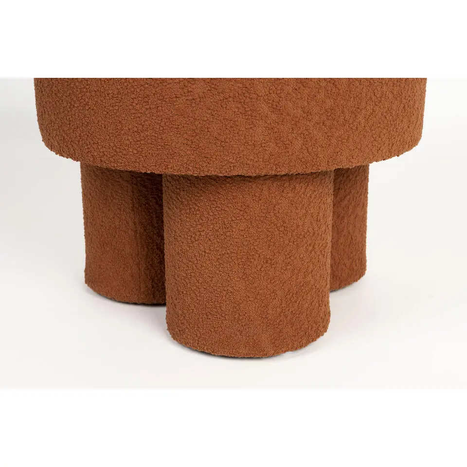 Housecraft Marcos Kruk/ Poef Bouclé Rood/ Bruin