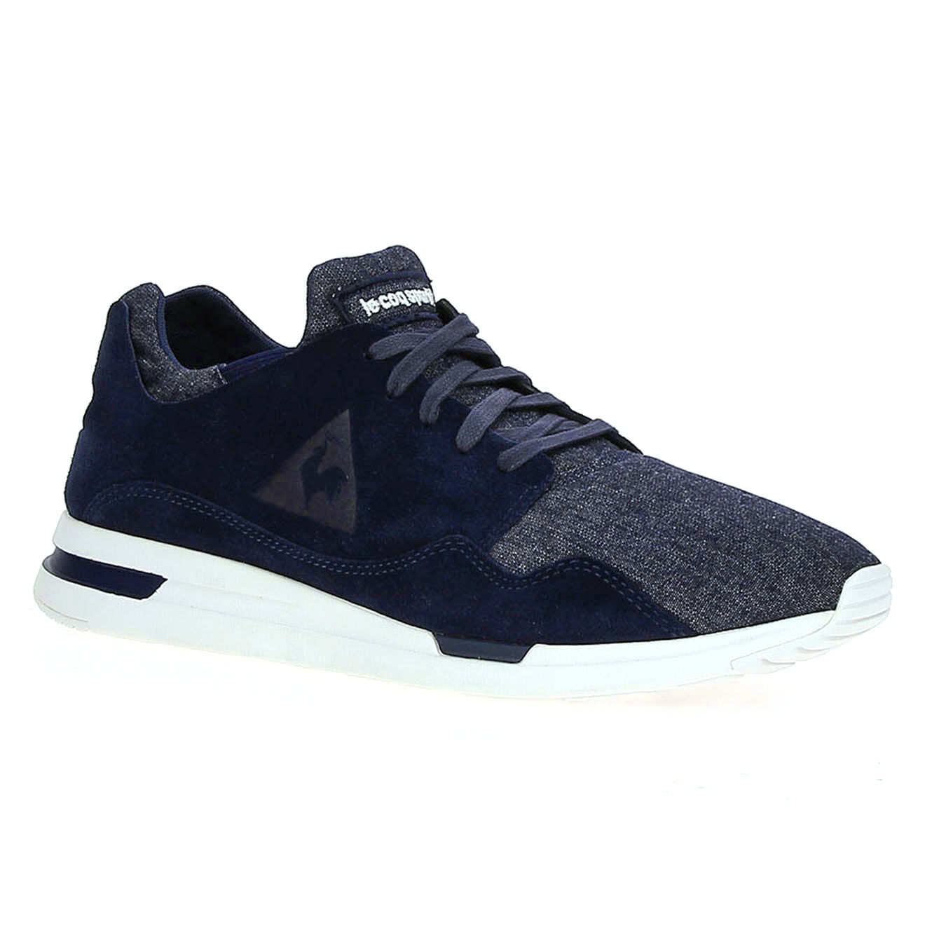 Le Coq Sportif Baskets en Velours de Cuir & Toile R Pure Made In France bleues