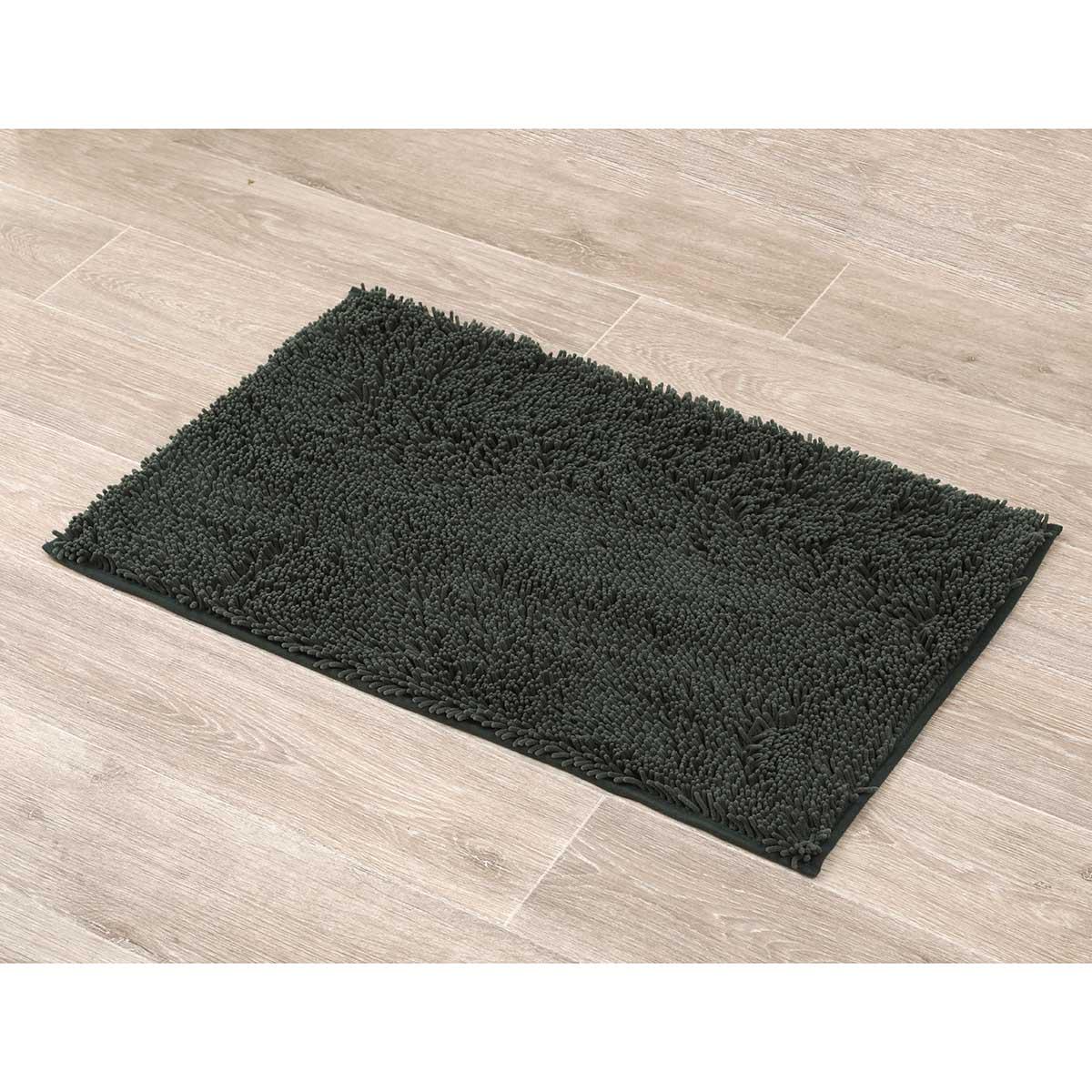 TAPIS MICROFIBRE PETITE CHENILLE 50X80CM VERT SAPIN