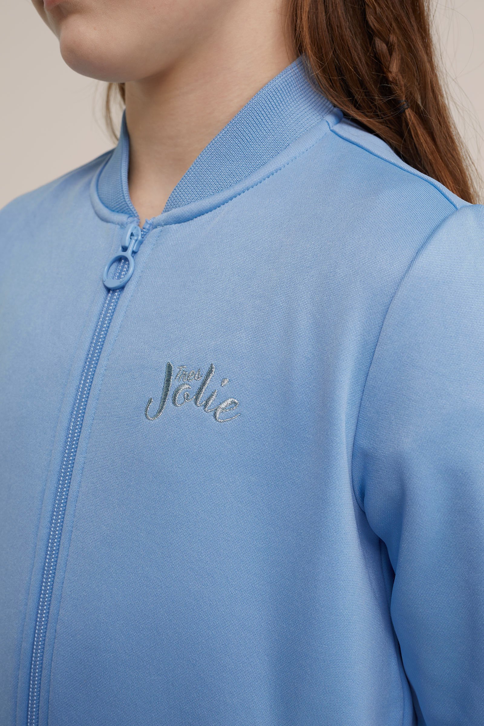 Meisjes bombervest met embroidery WE Fashion Pastelblauw