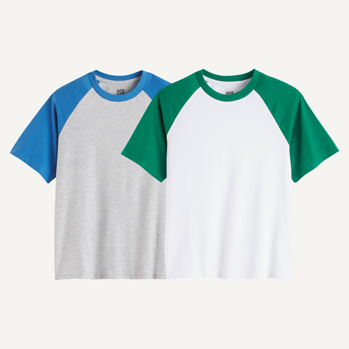 COLEÇÃO LA REDOUTE<br>Conjunto de 2 camisetas de manga curta com blocos de cores