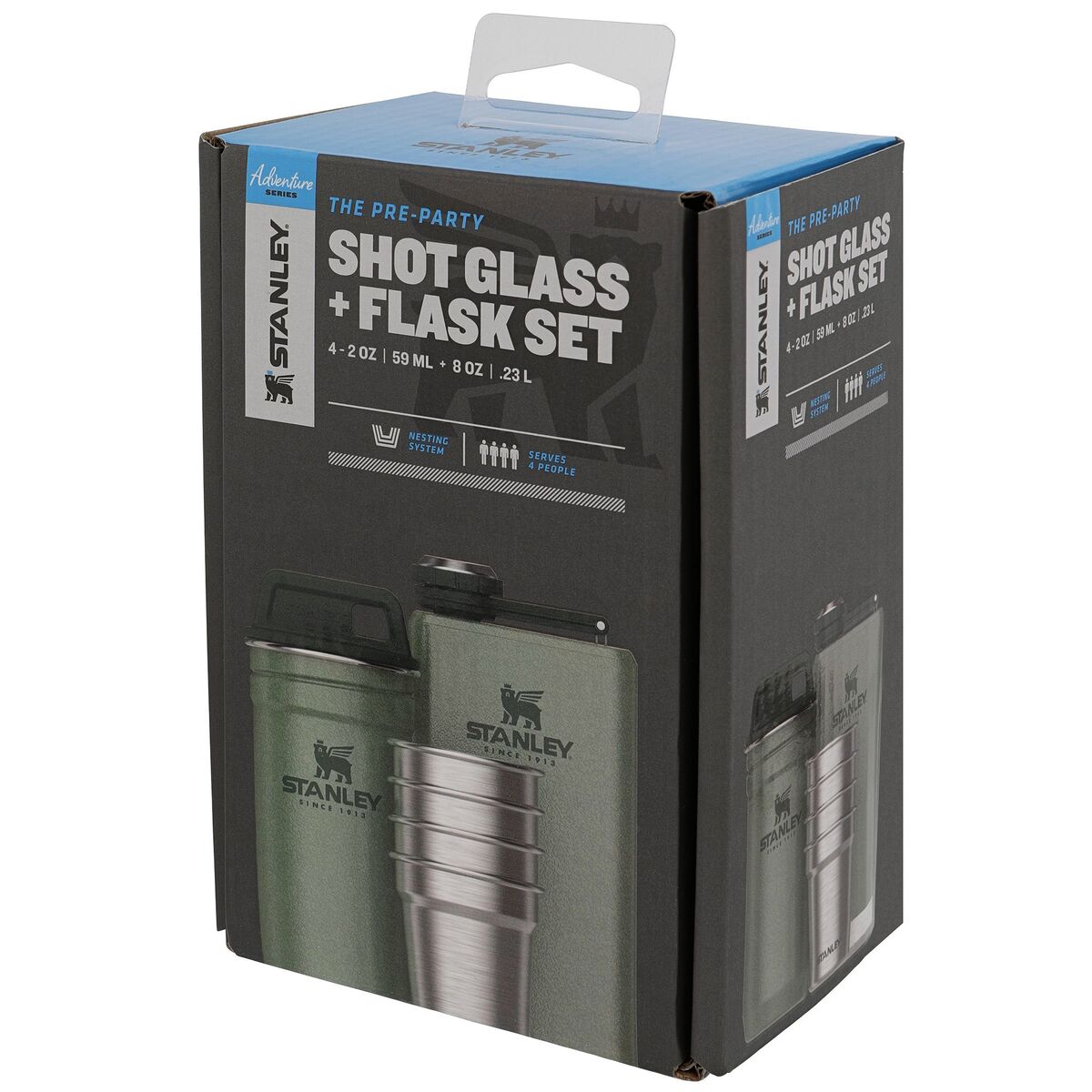 The Pre-Party Shotglass + Flask Sett, grønn
