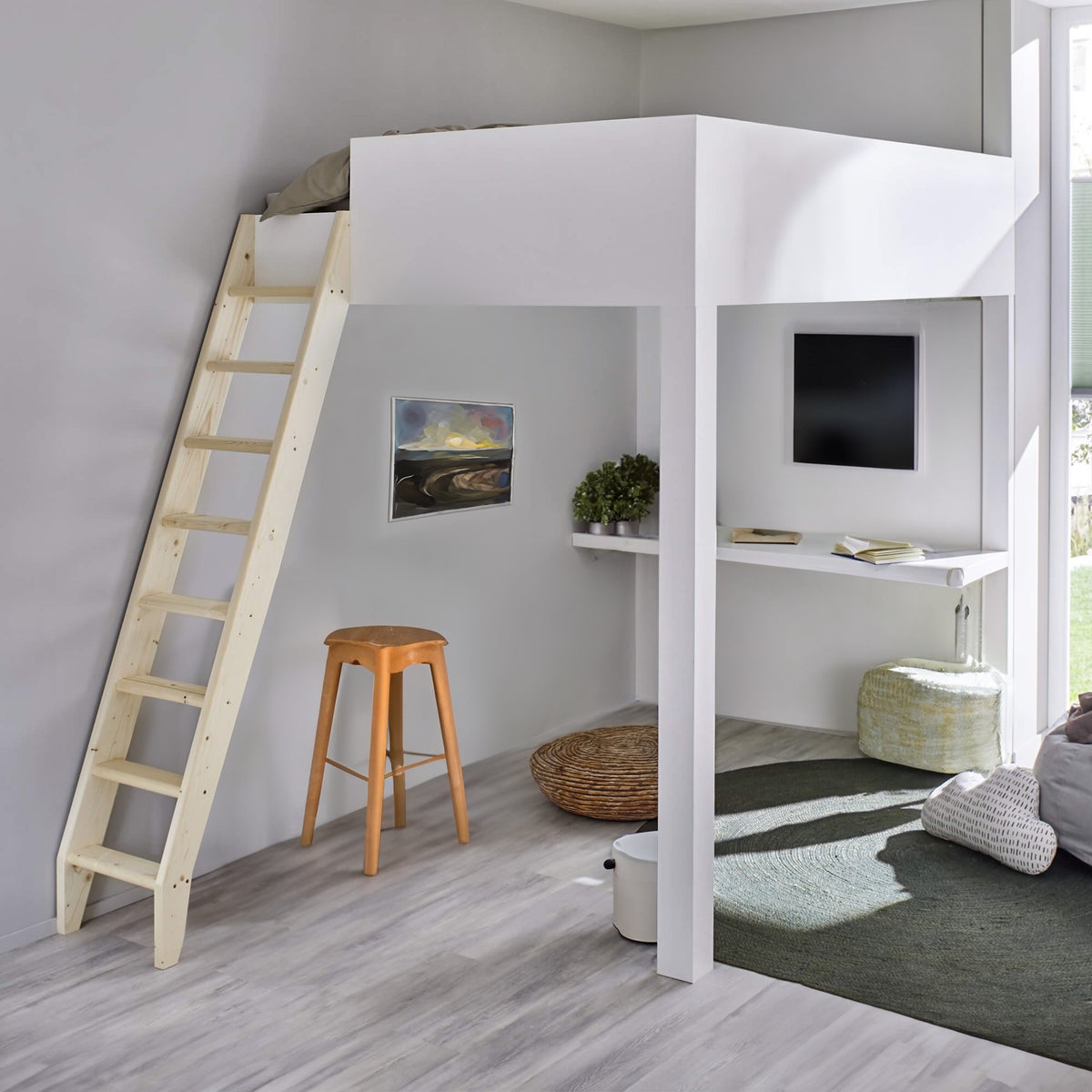 HANDYSTAIRS Houten Ladder “StepUp3” – Houten Hoogslaper Trap met 12 Treden tot 275 cm – 40 cm Breed