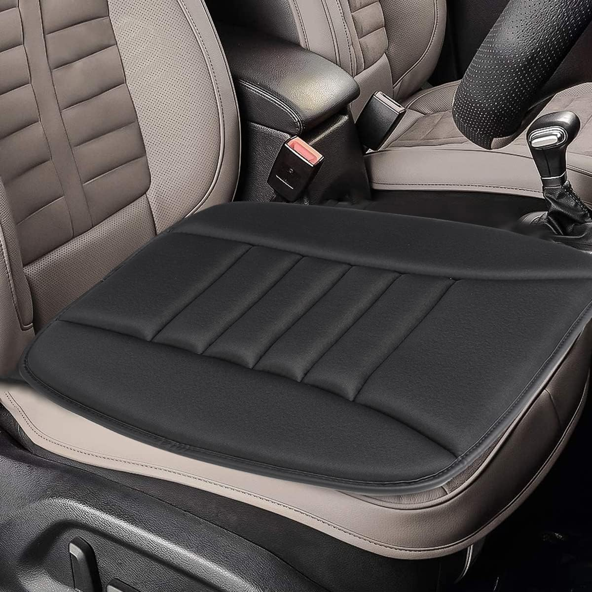 (50x48cm) Memory Foam Sitzkissen Bequemes Kissen Sitzauflage für Auto / Büro / Esszimmer - Schwarz