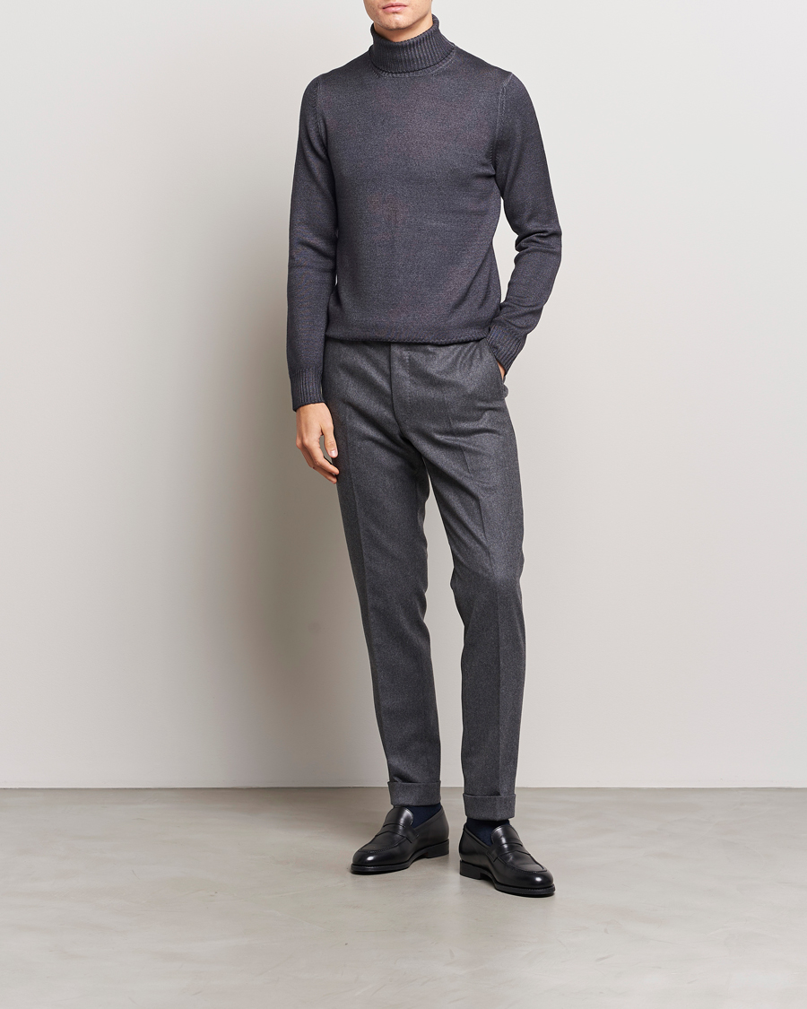 Gran Sasso Vintage Merino Fashion Fit Polo Asphalt