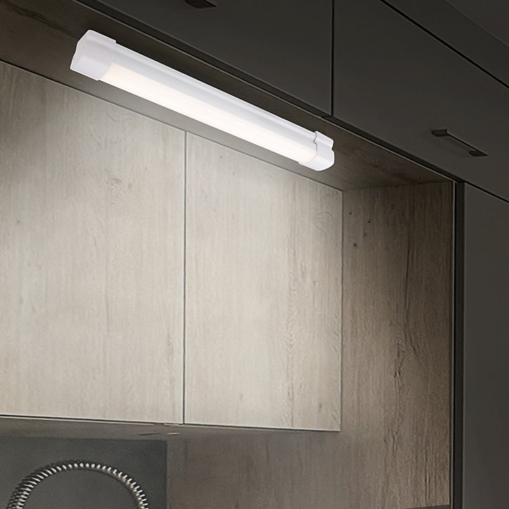 Réglette sous meuble LED intégrée dimmable 300lm 4.5W IP20 blanc neutre GoodHome blanc L.34 x l.3,3 x H.4 cm