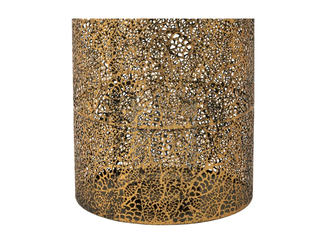 Bougeoir en métal doré 21x21x39h