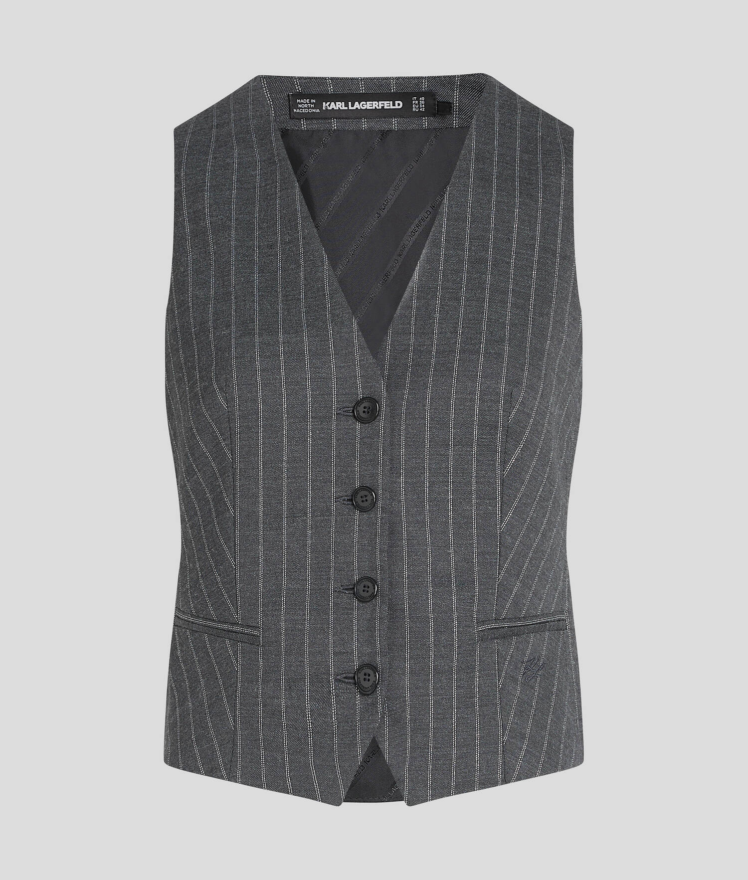 GILET À FINES RAYURES