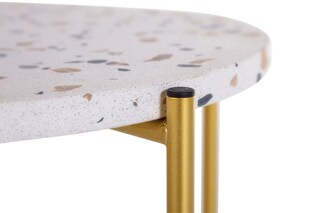 INTERhome Beistelltisch TERRAZZO 55 x 40 cm weiß/ goldfarbig