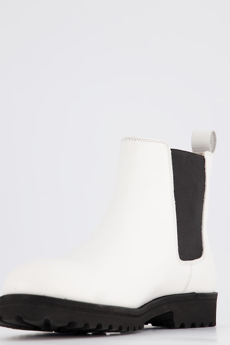 Leder-Chelseaboots, Elastikeinsatz, knöchelhoch