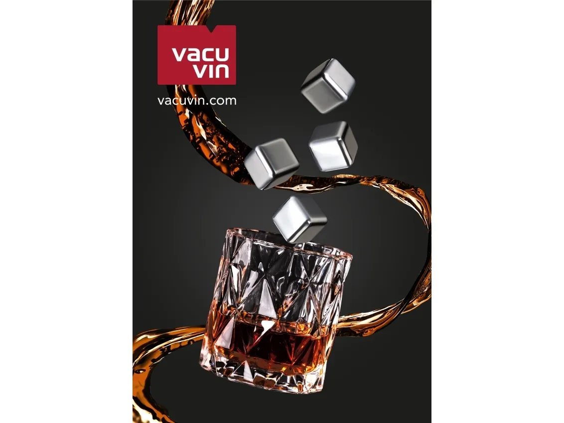Vacu Vin Isterninger - Ægte Rustfrit Stål - Whisky Sten - 4 stk