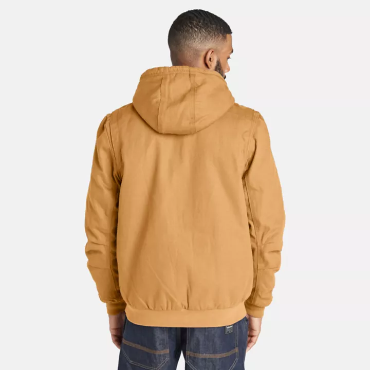 Veste en toile doublée de polaire Timberland PRO Gritman pour homme en jaune foncé