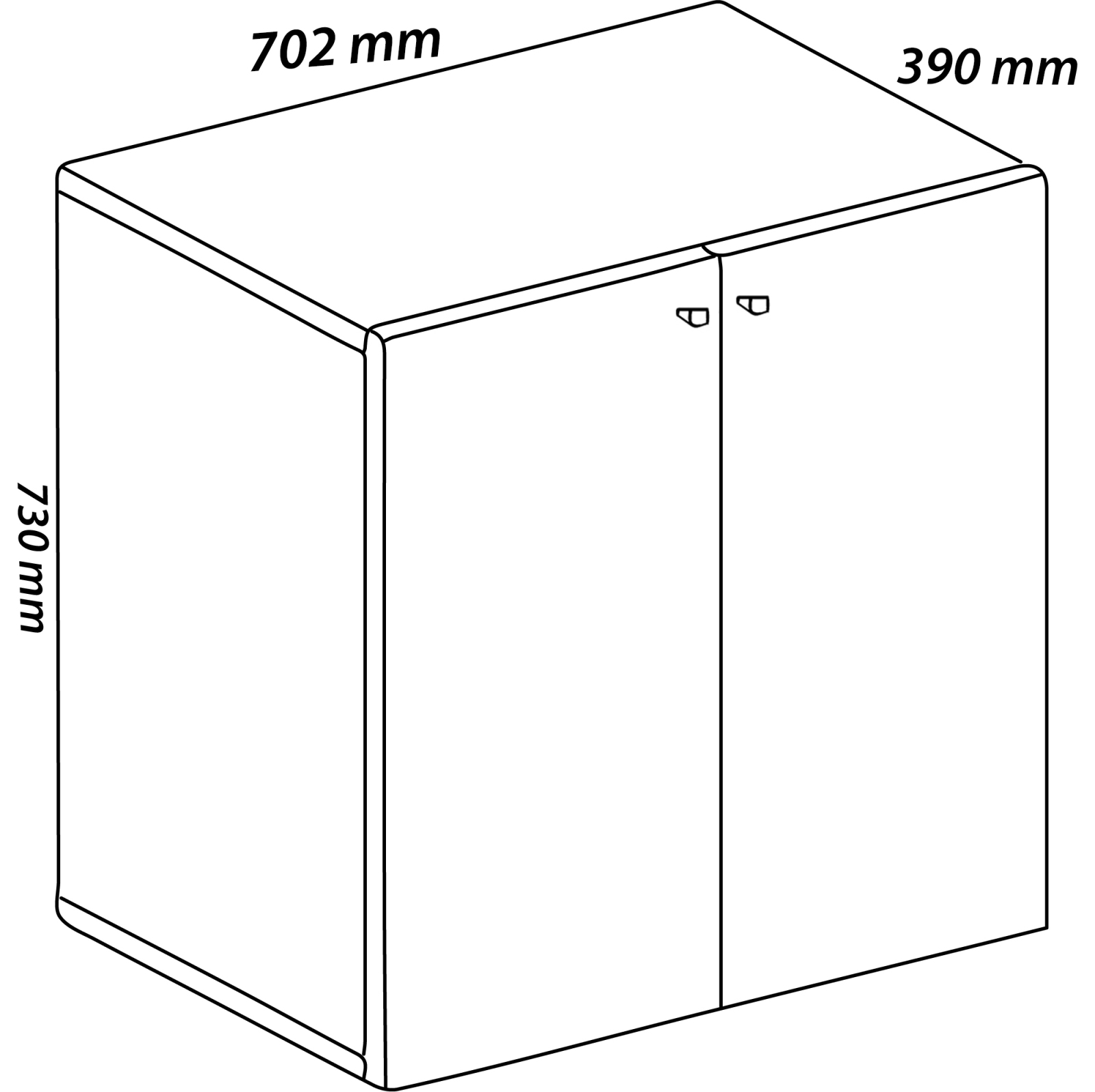 Büroschrank LONA L - Honig Eiche - anthrazit - mit Drehtüren - 74 cm hoch