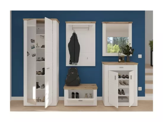 Miroir CAMPAGNA blanc et chêne – 77x87 cm, style campagne