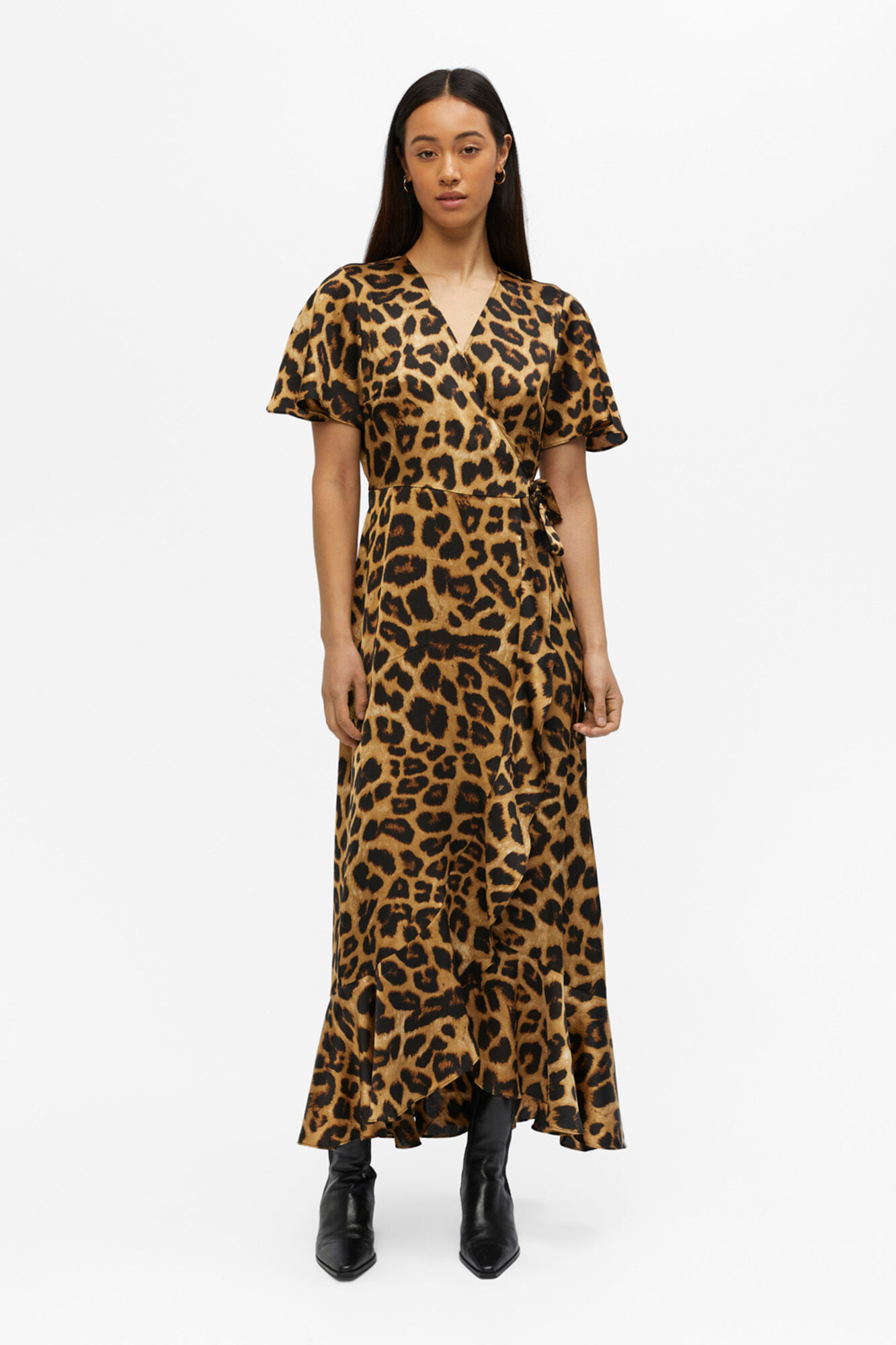 Vestido midi envelope - Preto