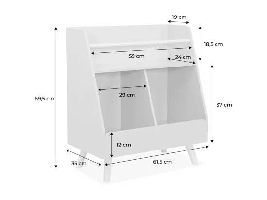 Meuble de rangement enfant. rose. 2 compartiments