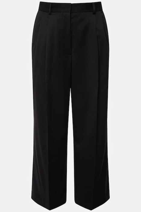 Marlenehose Mary, weites Bein, Bundfalten, Wollmischung
