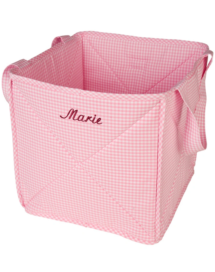 Personalisierte Spielzeutasche UNI rosa (Farbe: weiss)