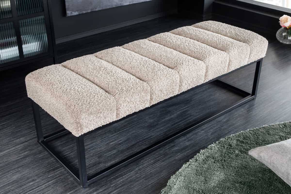 Riess-Ambiente Sitzbank PETIT BEAUTÉ 110cm champagner greige / schwarz