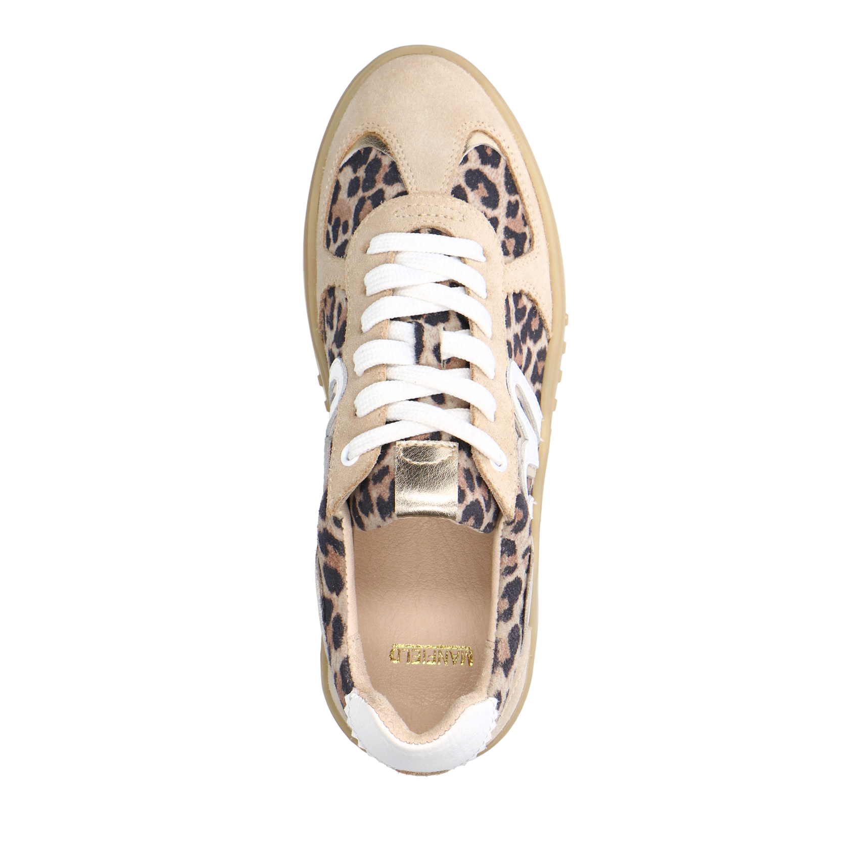 Suède leopard sneakers met details