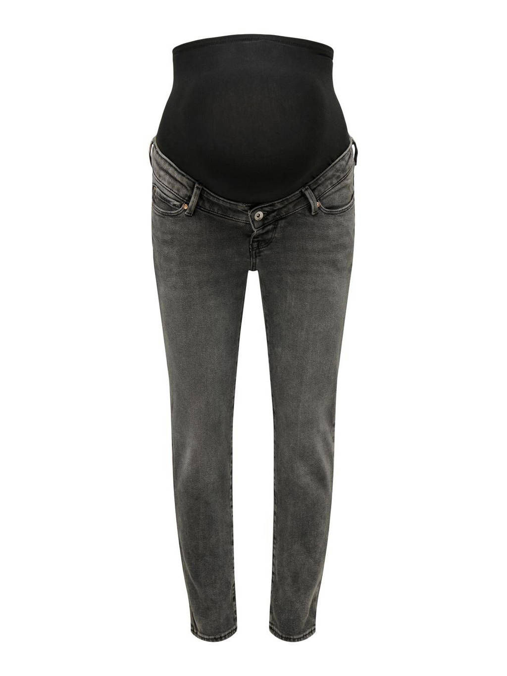 ONLY MATERNITY high waist zwangerschaps straight jeans OLMEMILY dark grey denim