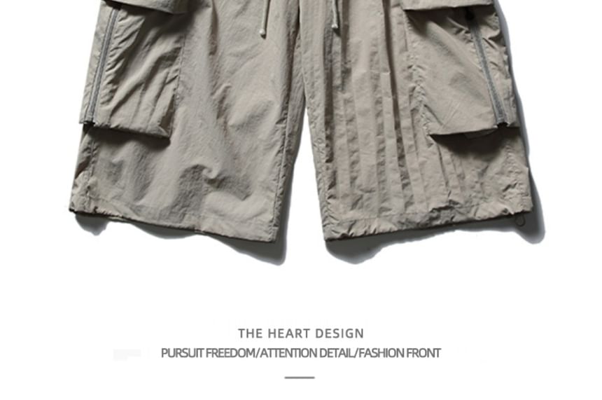 Zentrus - Effen cargoshorts met elastische taille