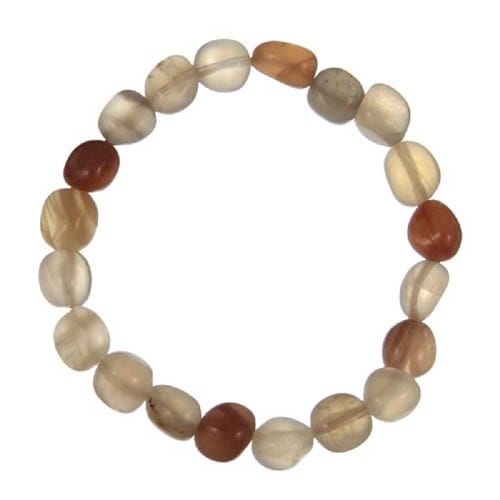 Bracelet pierre lune orangée