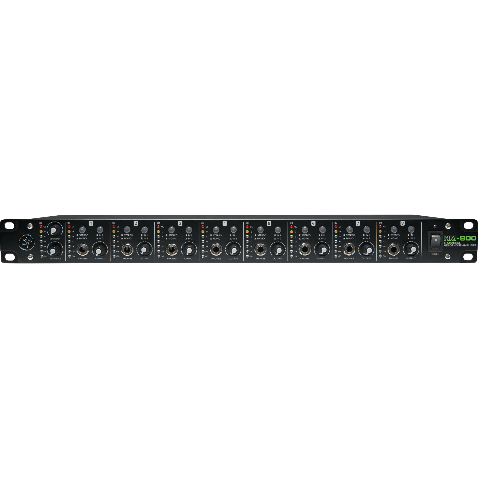 Mackie HM-800 19 inch 8-kanaals hoofdtelefoonversterker