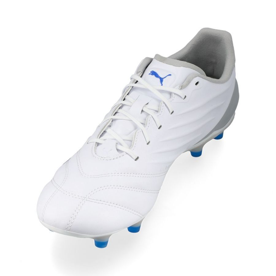 PUMA King Pro FG/AG Formula - Blanc/Bleu/Flat Light Gray Femme