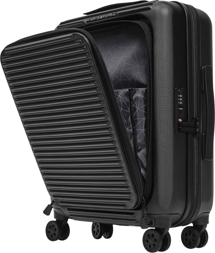 Mandarina Duck TANK CASE TROLLEY CABIN W/FRONT POCKET / BLACK Black