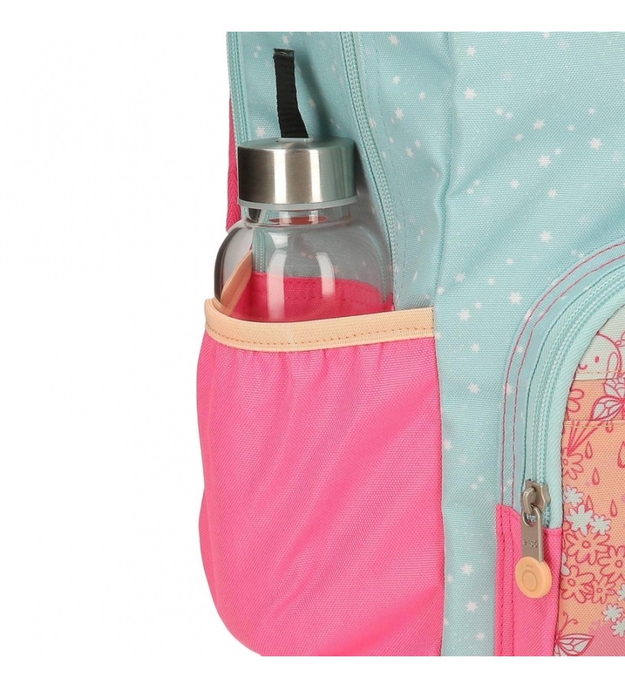 Mochila para laptop Enso Ballons com dois compartimentos, ajustável, turquesa.