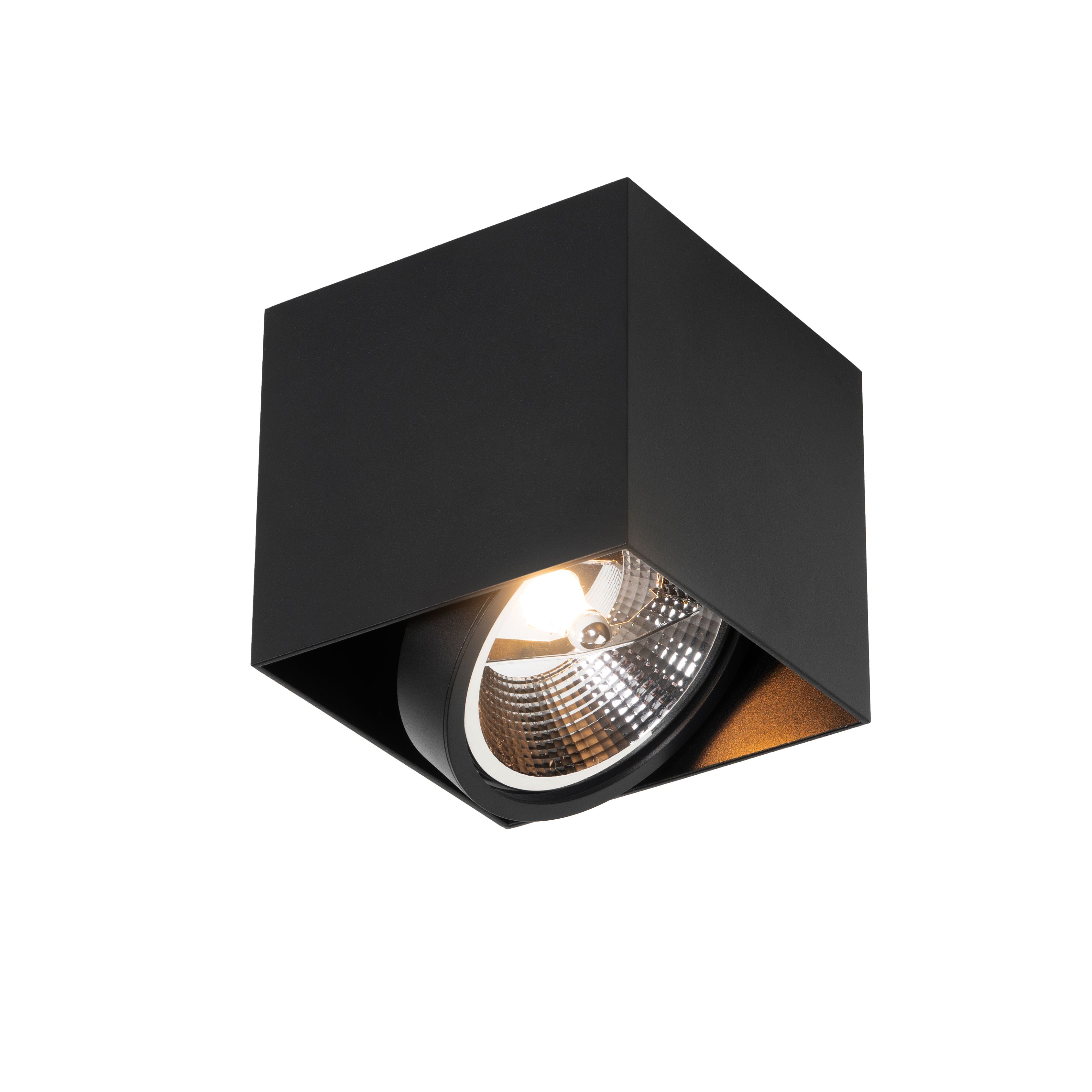 Design spot zwart vierkant AR111 - Box