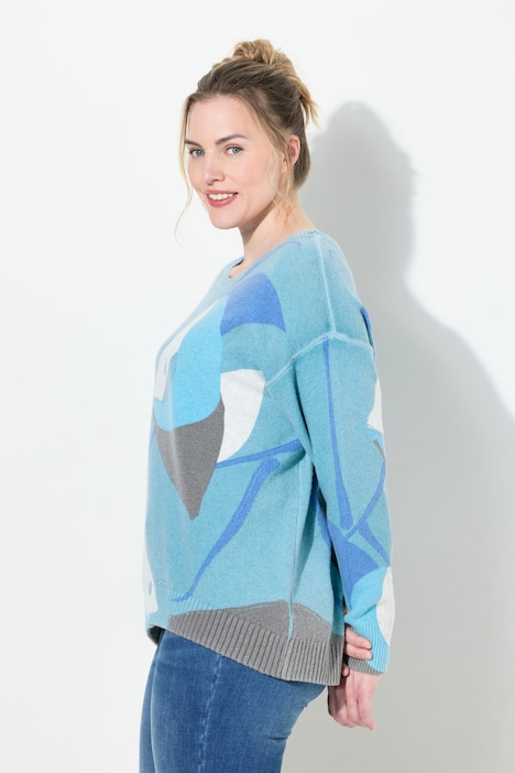 Strickpullover, Langarm, Rundhals,