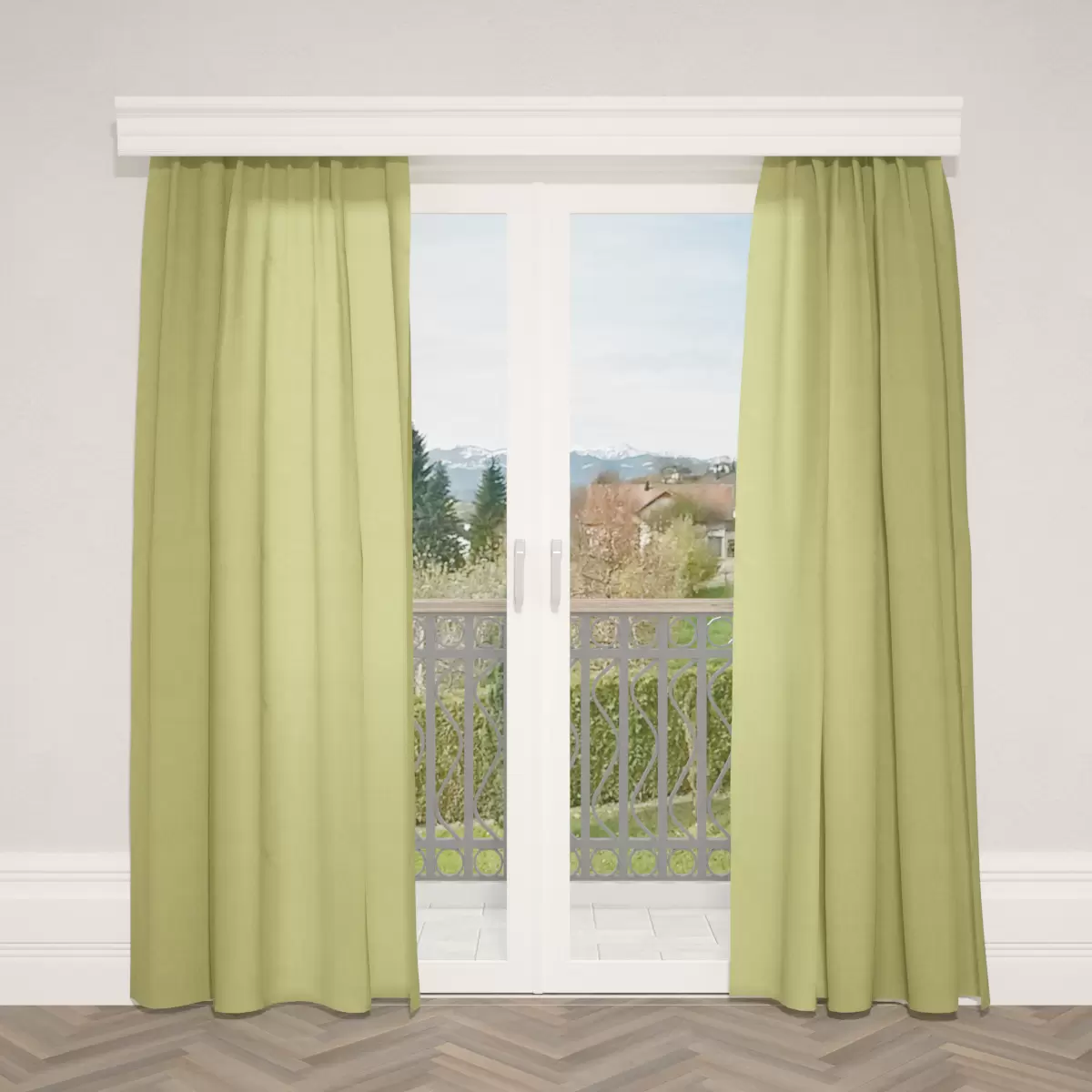 Nachtvorhang Jacquard Moiré grün