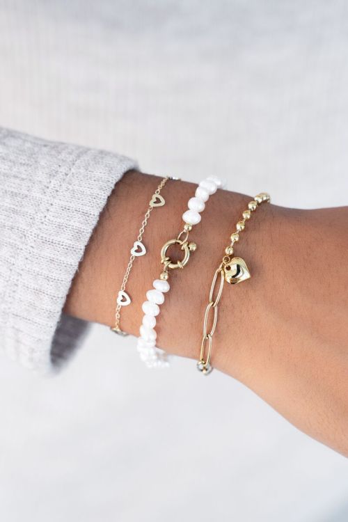 Parel kralen armband met slotje