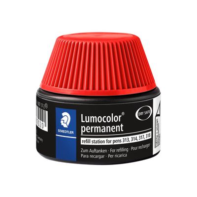 STAEDTLER Lumocolor - Flacon de recharge 15 ml - rouge - pour feutres permanents Lumocolor 313/314/317/318