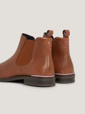 Botas Chelsea de couro de cano baixo