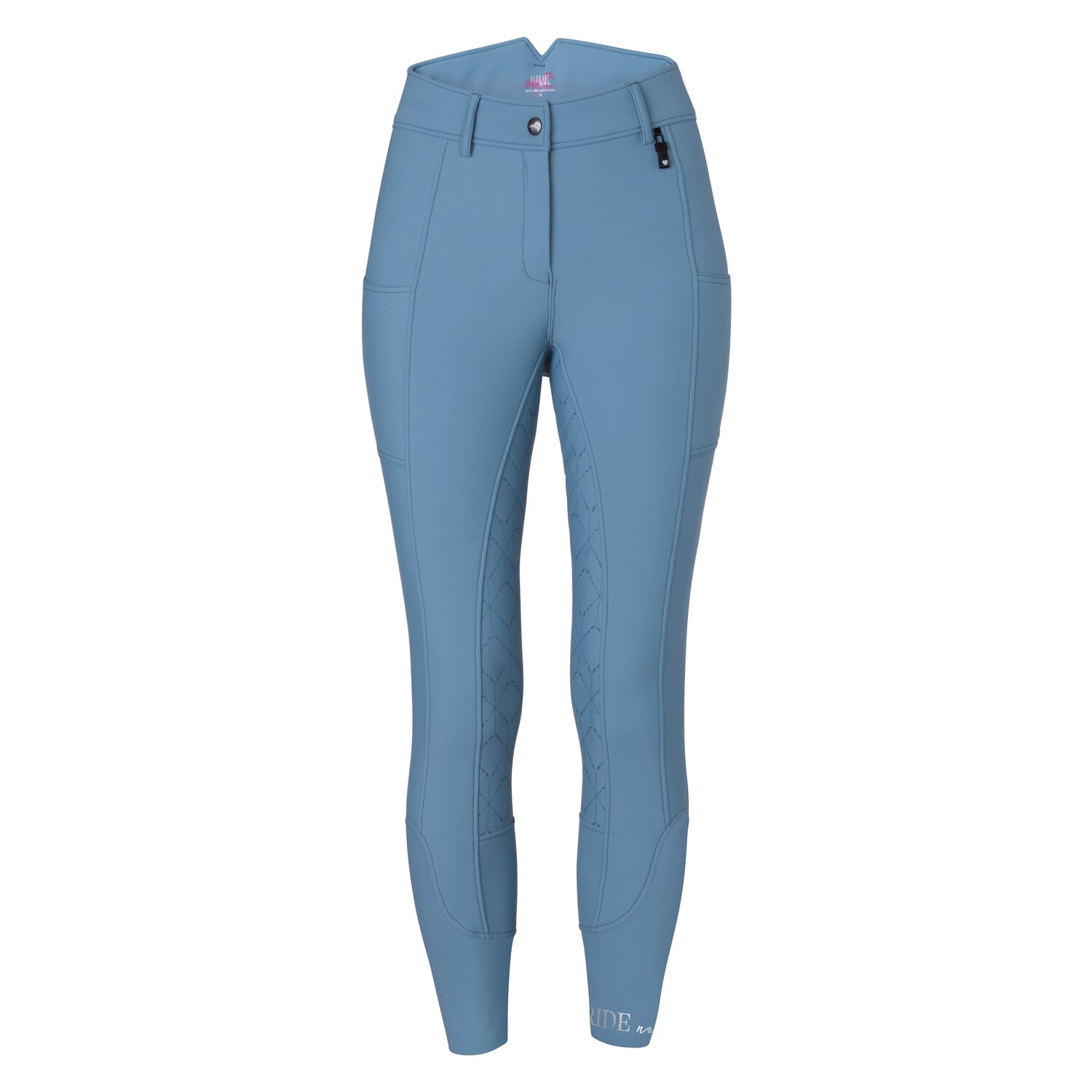 RIDE now Softshell Grip-Vollbesatz-Reithose - sky blue