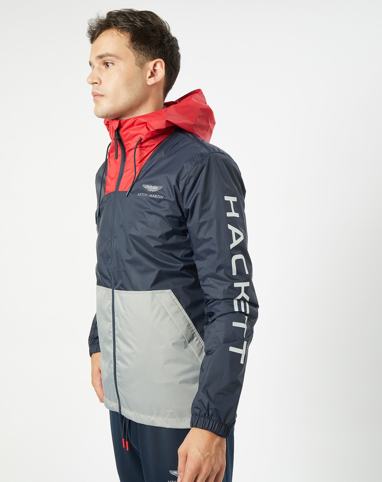 Hackett London Blouson Coupe-vent à capuche Aston Marting Racing multicolore