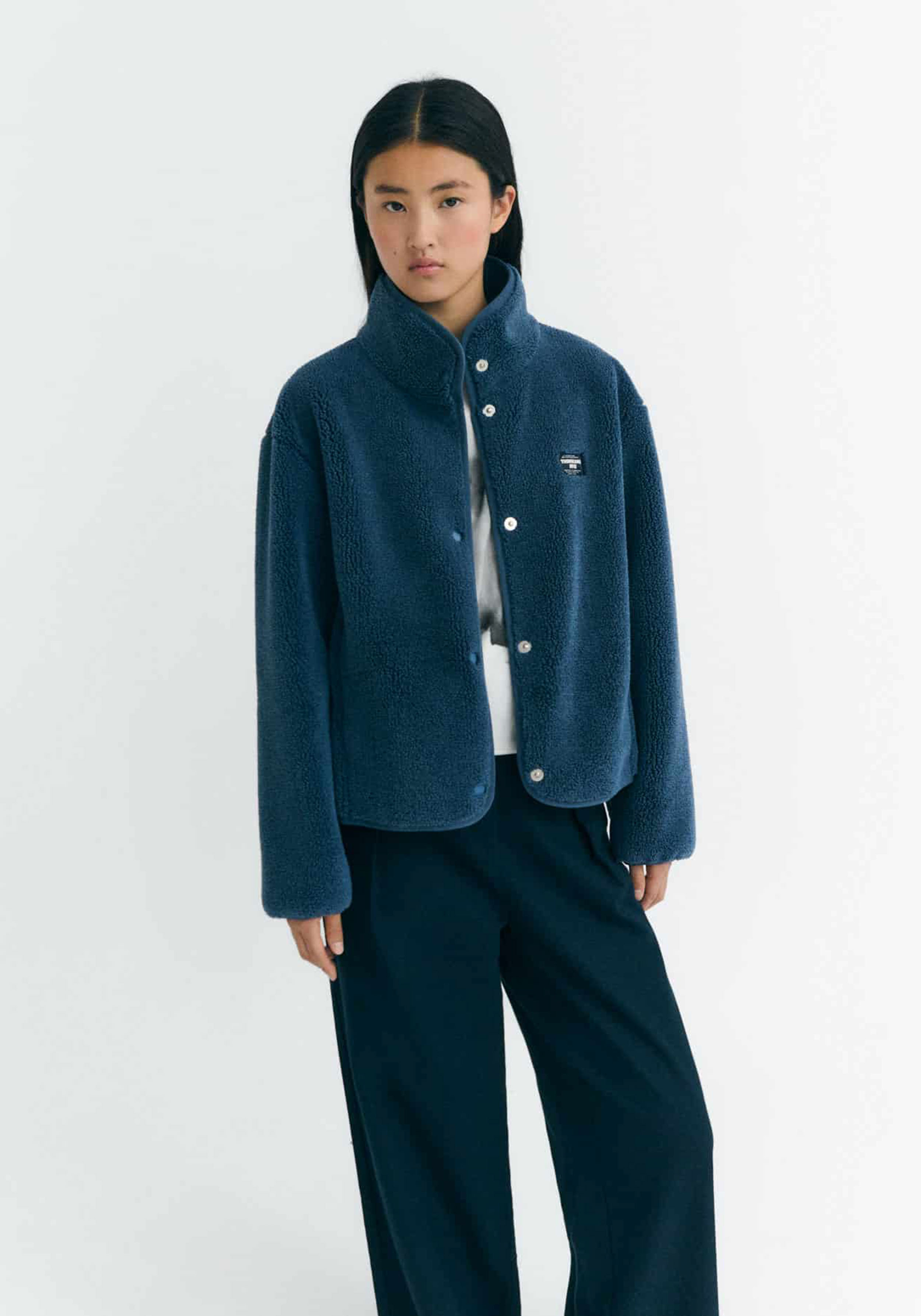 Thinking Mu Jacke Kourtney Fuzz Blue