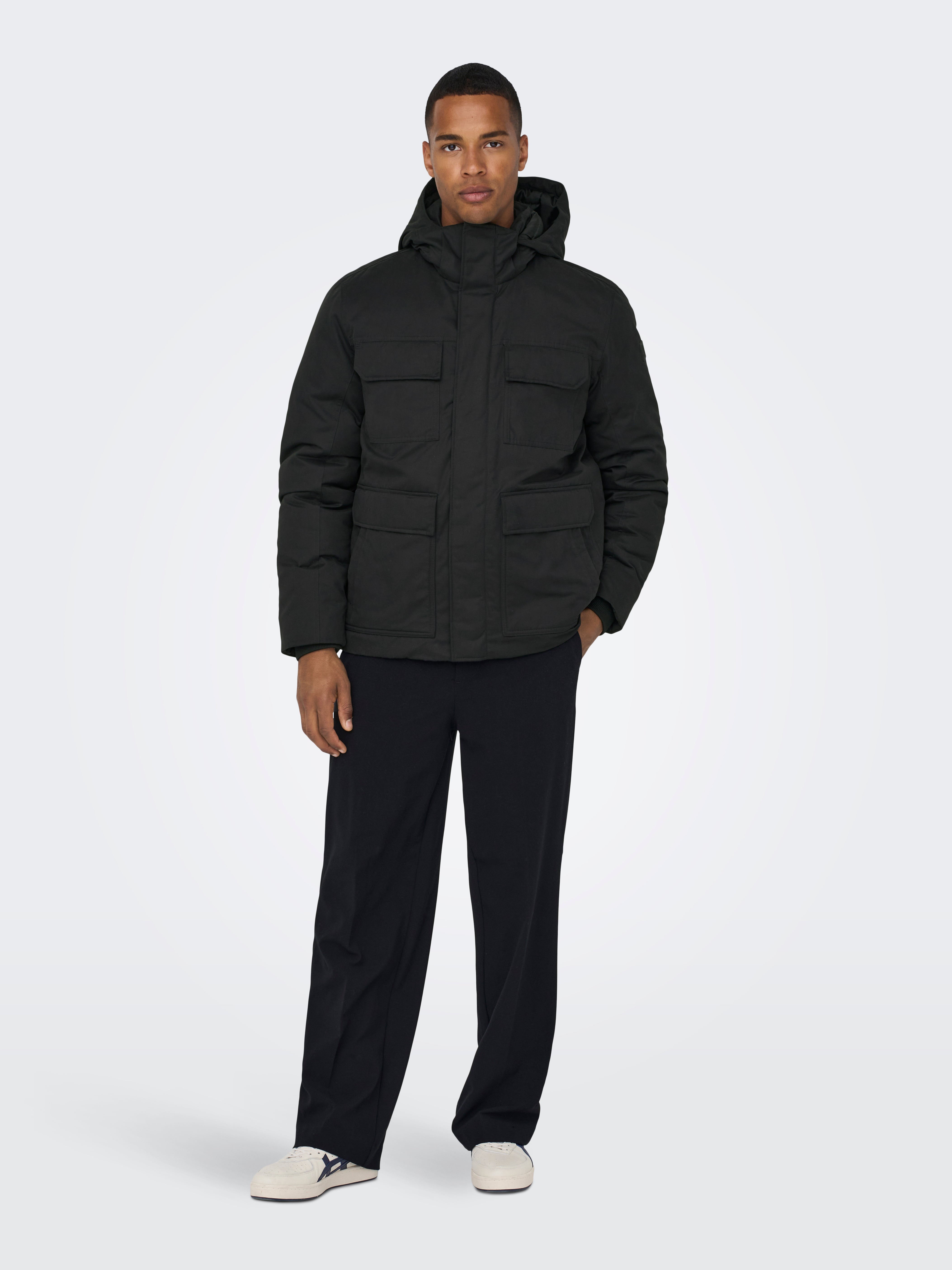 ONSCEDRIC Langer Parka Black
