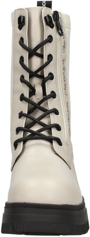 Calvin Klein Chunky Combat Laceup Zip gebroken wit