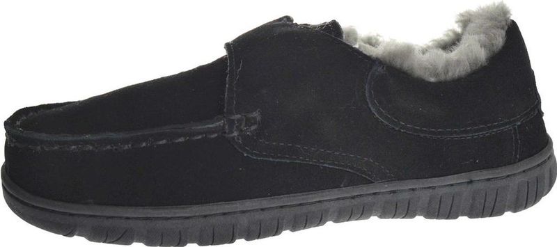 Warmbat - Melton - Pantoffel - Zwart - Suède - Schapenwol Voering