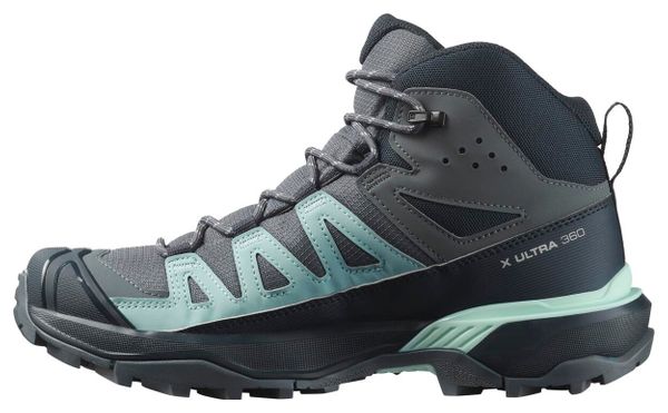 Chaussures de Randonnée Salomon X Ultra 360 Mid GTX Gris/Bleu Femme