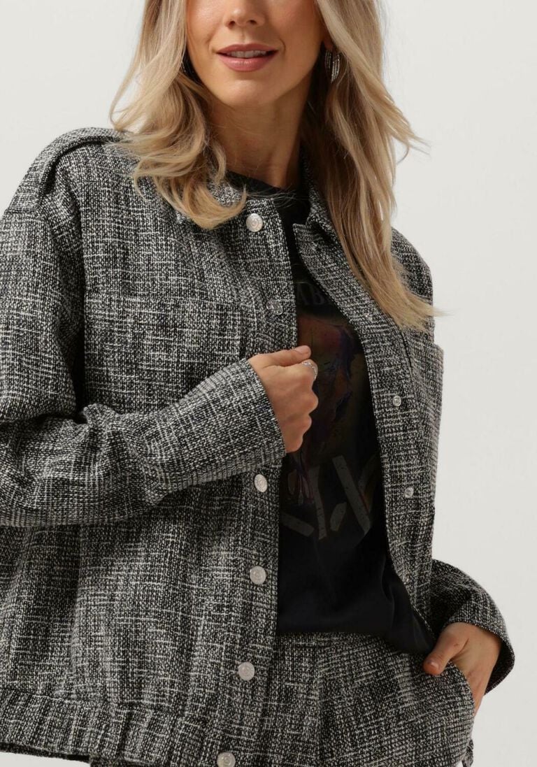 ALIX THE LABEL grijze alix the label jack ladies woven boucle jacket